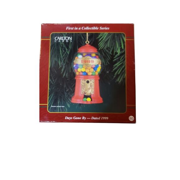 Carlton Cards "1999" Gumball Christmas "Days Gone By" Ornament Orig Box 3" - Picture 4 of 4